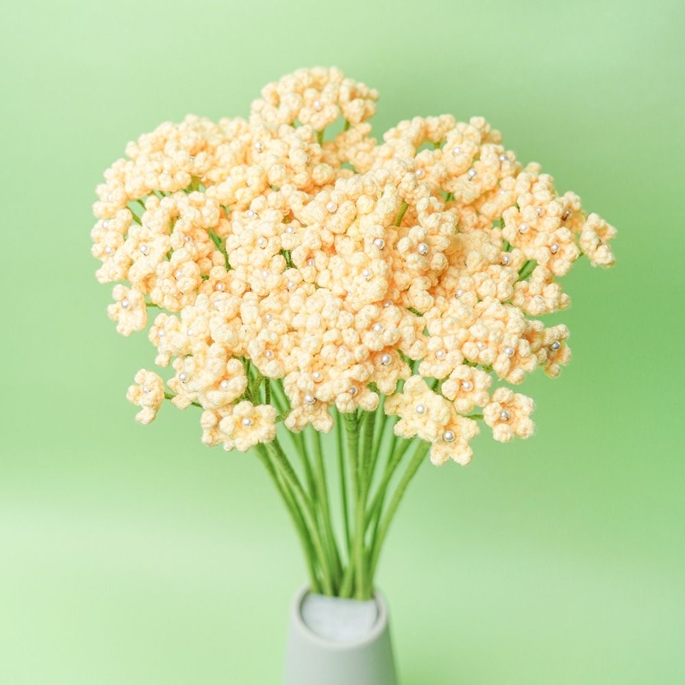 满天星编织花成品手工编织花束成品仿真花束新房装饰客厅家居摆件