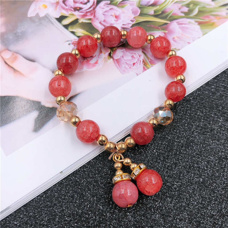 Imitation crystal bead bracelets, ladies' pendants, bracelets, student accessories, small gifts, 2-yuan store supply wholesale details Picture