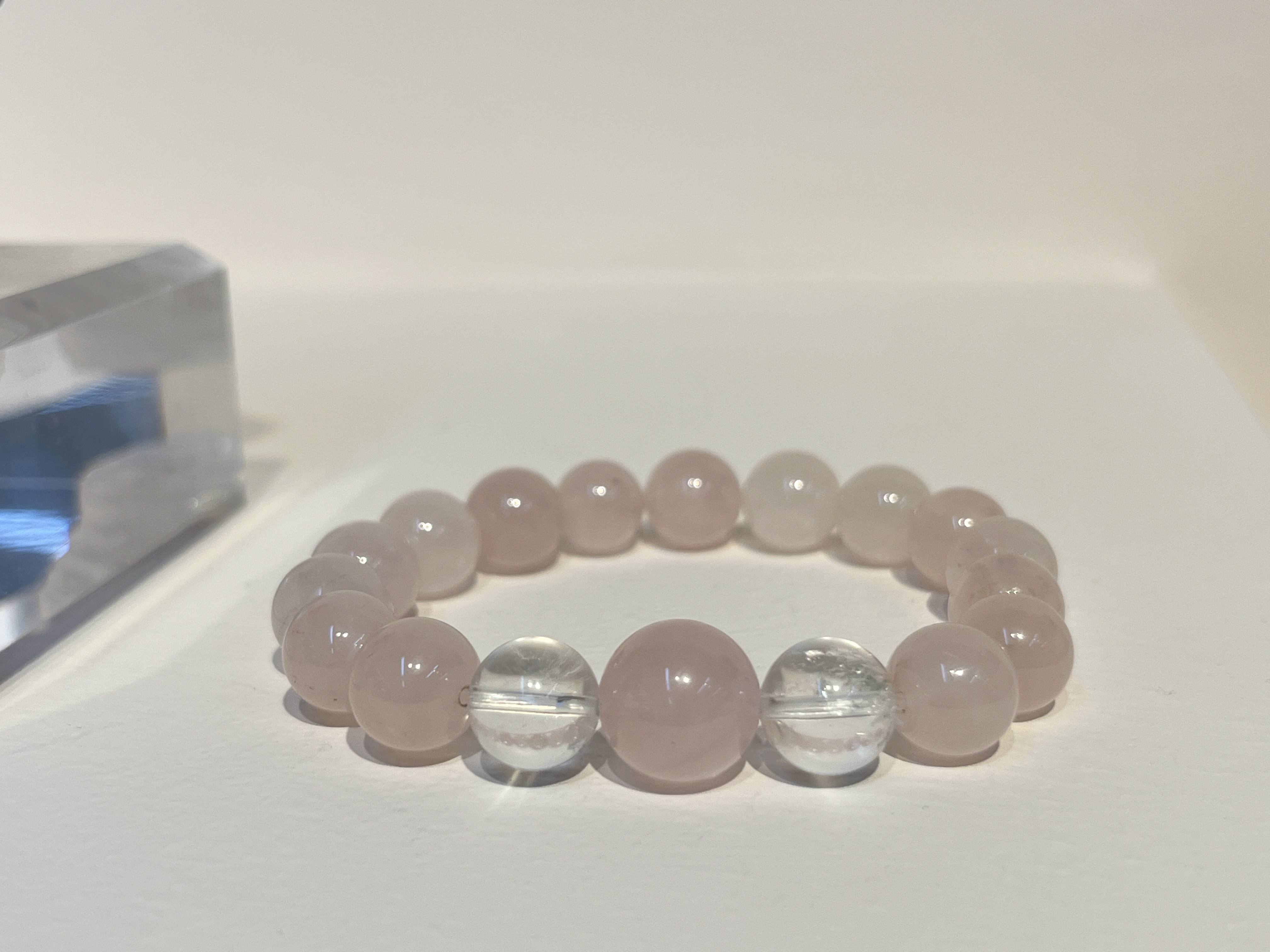 定制天然粉晶白水晶女生手串手链礼品礼物水晶首饰批发详情图2