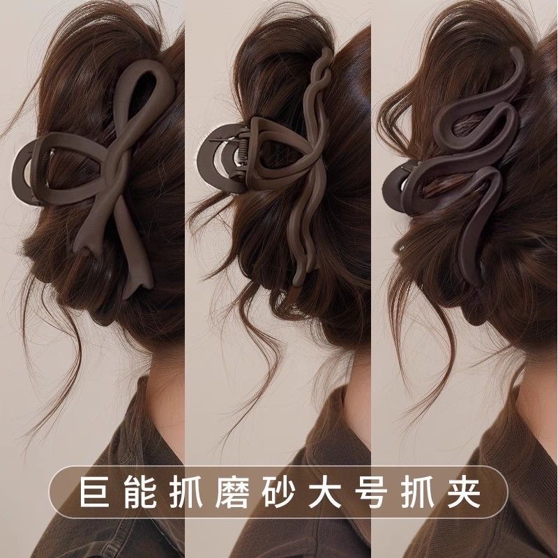 Simple ribbon bow clip, medium hairpin for women, 2025 new style, high-end look, shark clip at the back of the head details Picture