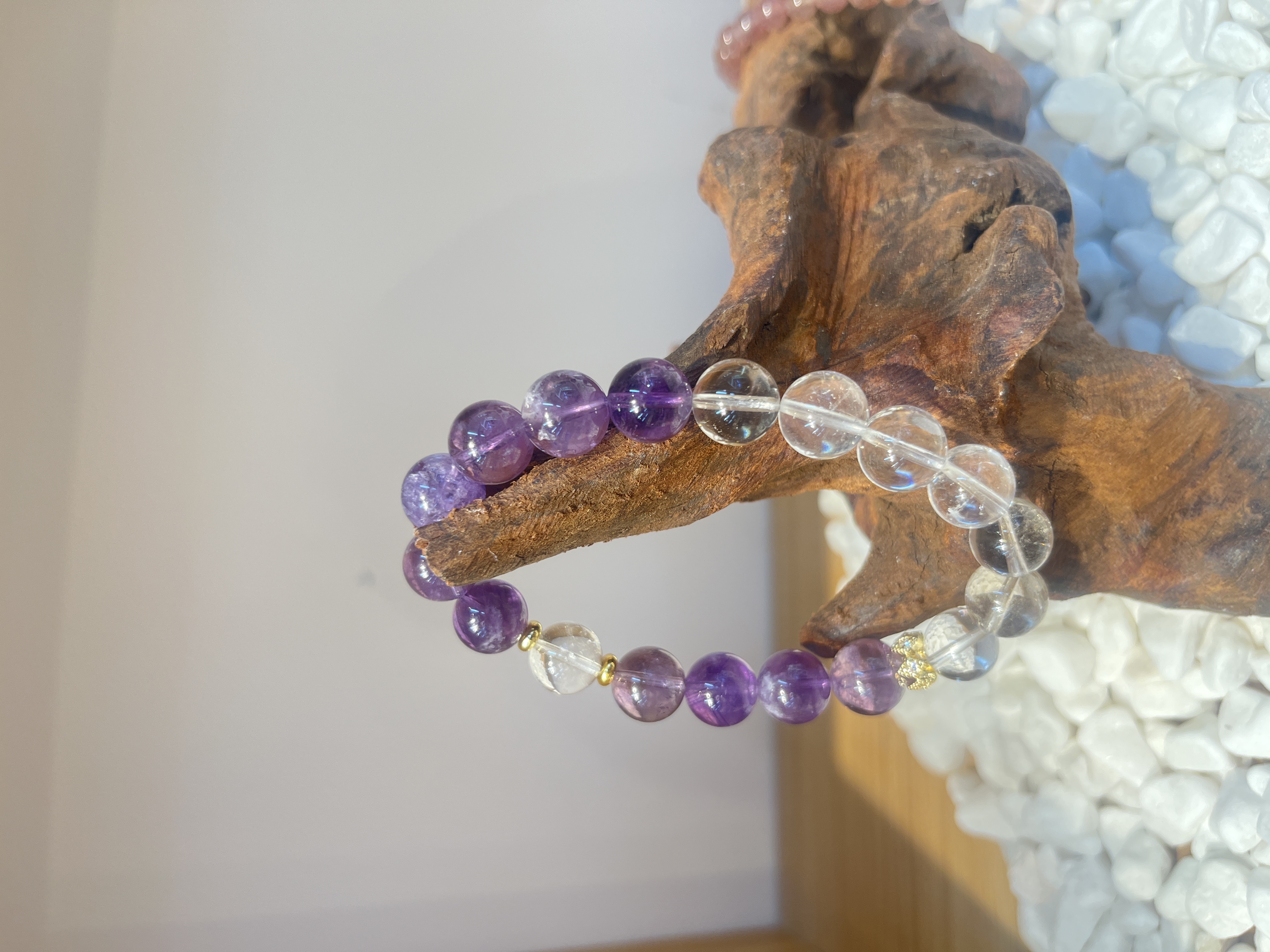 天然石水晶紫晶白水晶女生礼物礼品手串小众设计款定制批发详情图7