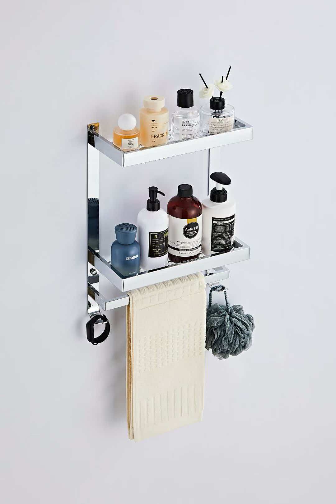 长方形不锈钢置物架 多层收纳 厨房阳台置物架 卫生间置物架白底实物图