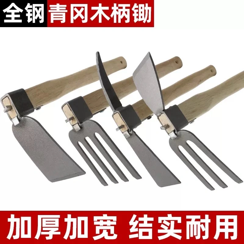 Gardening tools: Small weeding hoe, all-steel flower and vegetable planting, household small flower hoe, multi-functional outdoor digging pickaxe hoe detail image 2