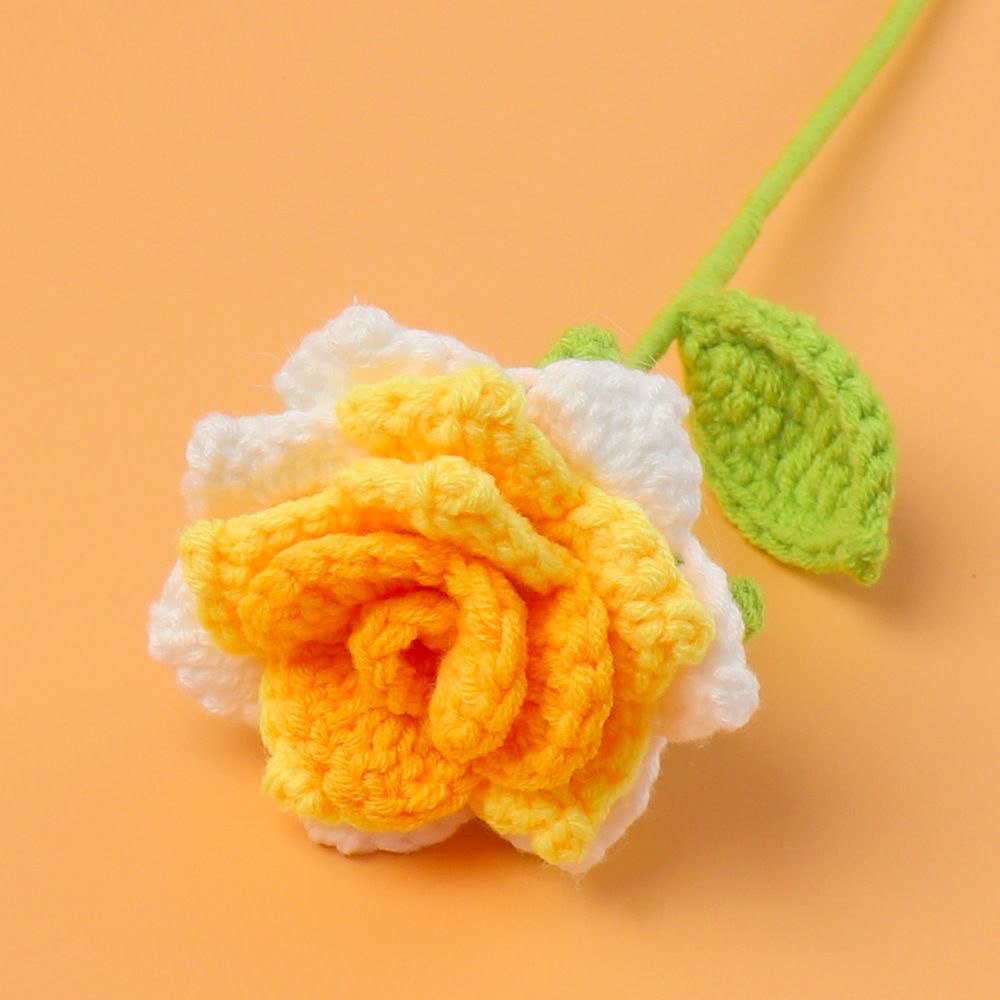 成品钩针编织玫瑰花手工毛线花束教师节礼物母亲节国庆节情人节细节图