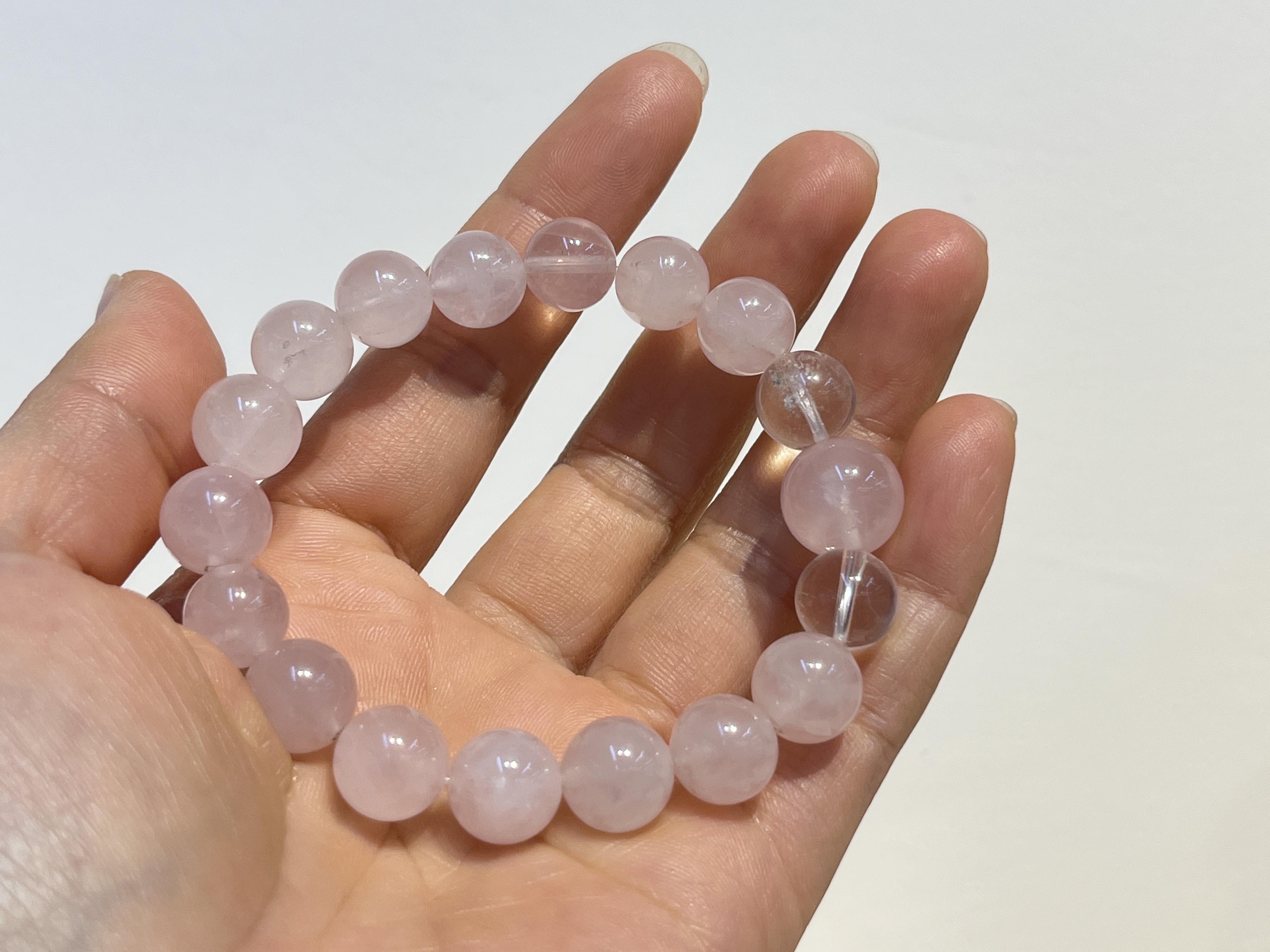 定制天然粉晶白水晶女生手串手链礼品礼物水晶首饰批发详情图6