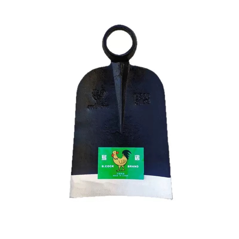 Black chicken all-steel hoe, forged thickened track steel flat head hoe, agricultural ploughing and weeding tool, wide hoe for digging bamboo shoots and turning soil detail image 5