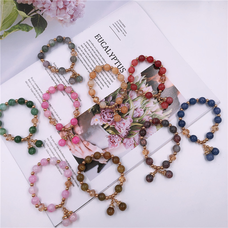 Imitation crystal bead bracelets, ladies' pendants, bracelets, student accessories, small gifts, 2-yuan store supply wholesale Specification image