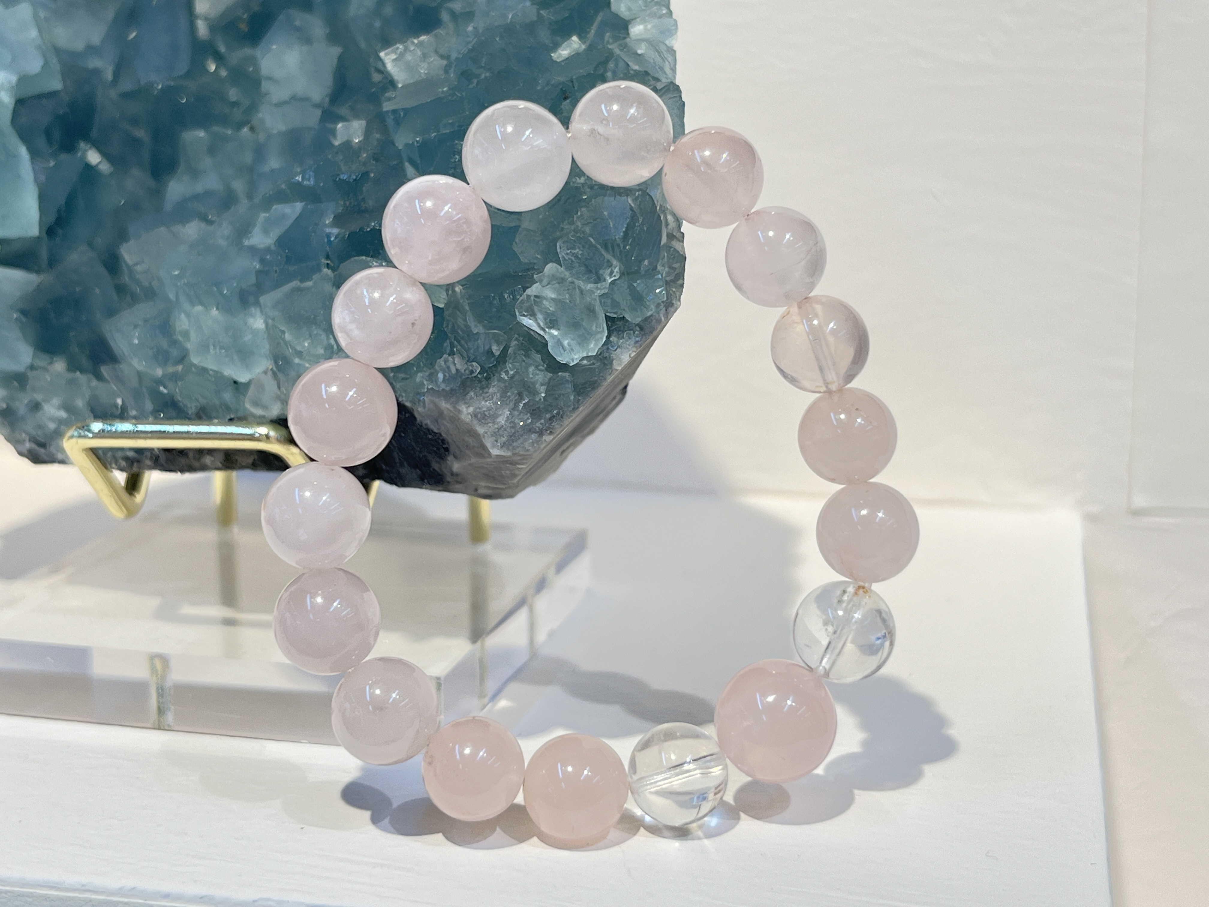 定制天然粉晶白水晶女生手串手链礼品礼物水晶首饰批发详情图5