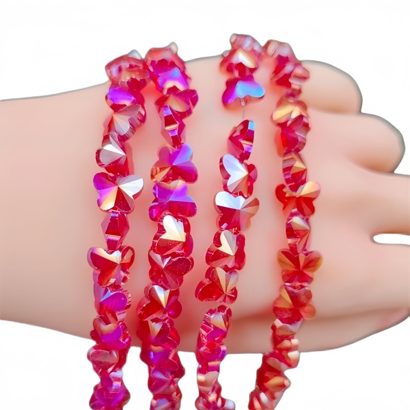 10mm crystal butterfly beaded electroplated AB color straight-hole glass beads diy bracelet, necklace and earrings material detail image 13