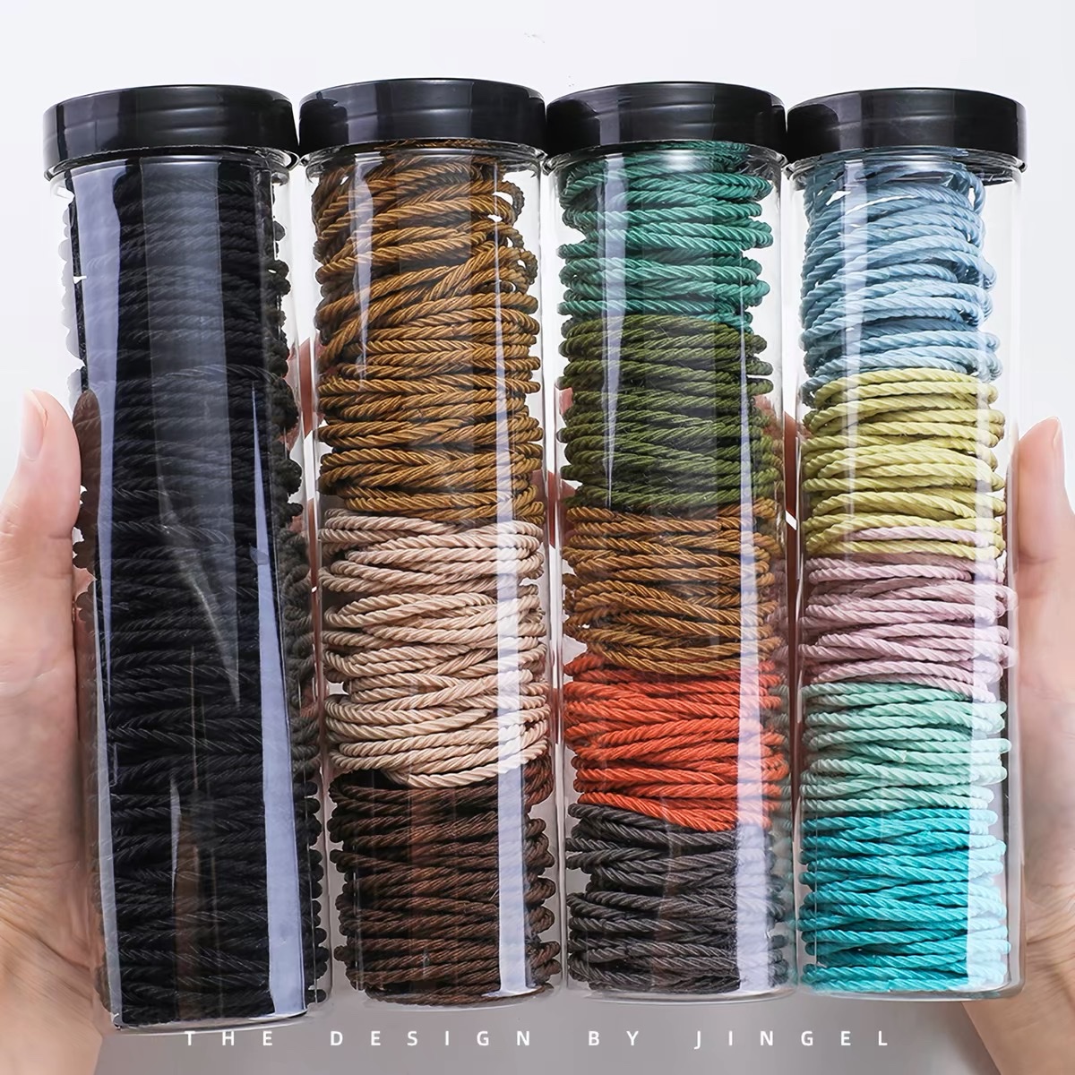 Black rubber band hair tie for women with a high-end look, 2026 new high-end rubber band, high elasticity and durable hair accessory details Picture