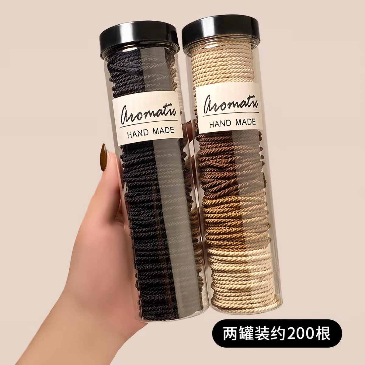 Black rubber band hair tie for women with a high-end look, 2026 new high-end rubber band, high elasticity and durable hair accessory Item Picture
