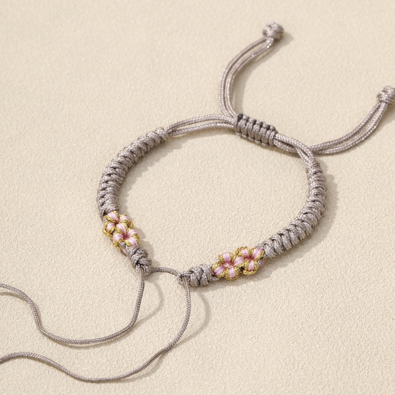 桃花结半成品手绳手链手链女款不规则百搭红绳详情图7