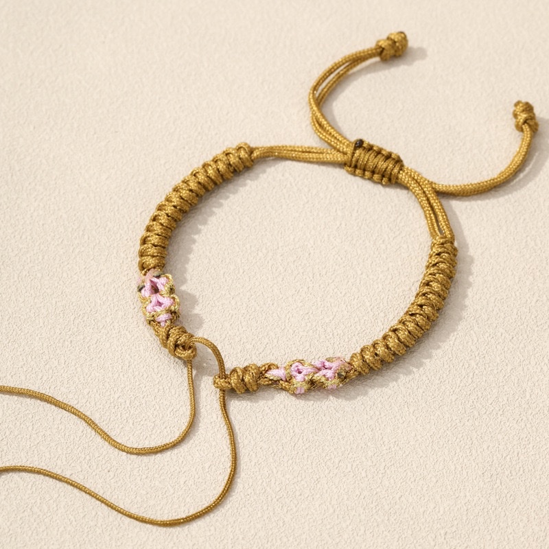 桃花结半成品手绳手链手链女款不规则百搭红绳详情图6