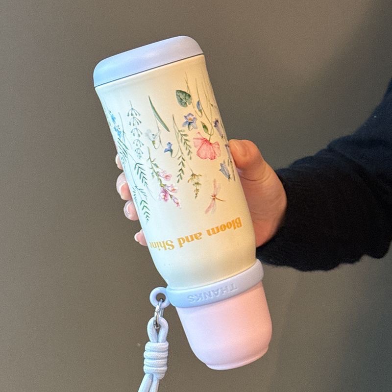 New type of insulated cup for girls, portable, high appearance level, stainless steel water cup, water bottle, car, large capacity, dopamine, genuine undefined