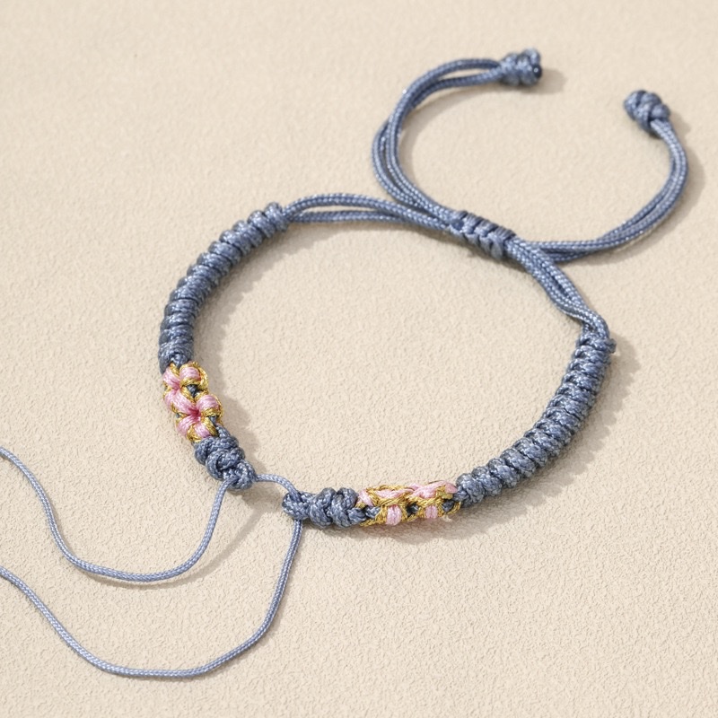 桃花结半成品手绳手链手链女款不规则百搭红绳详情图5