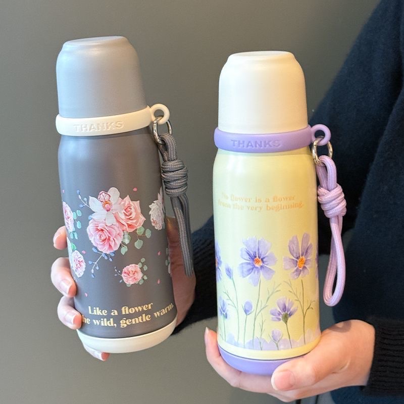 New type of insulated cup for girls, portable, high appearance level, stainless steel water cup, water bottle, car, large capacity, dopamine, genuine undefined