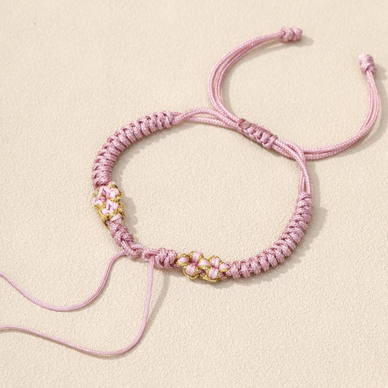 桃花结半成品手绳手链手链女款不规则百搭红绳详情图3