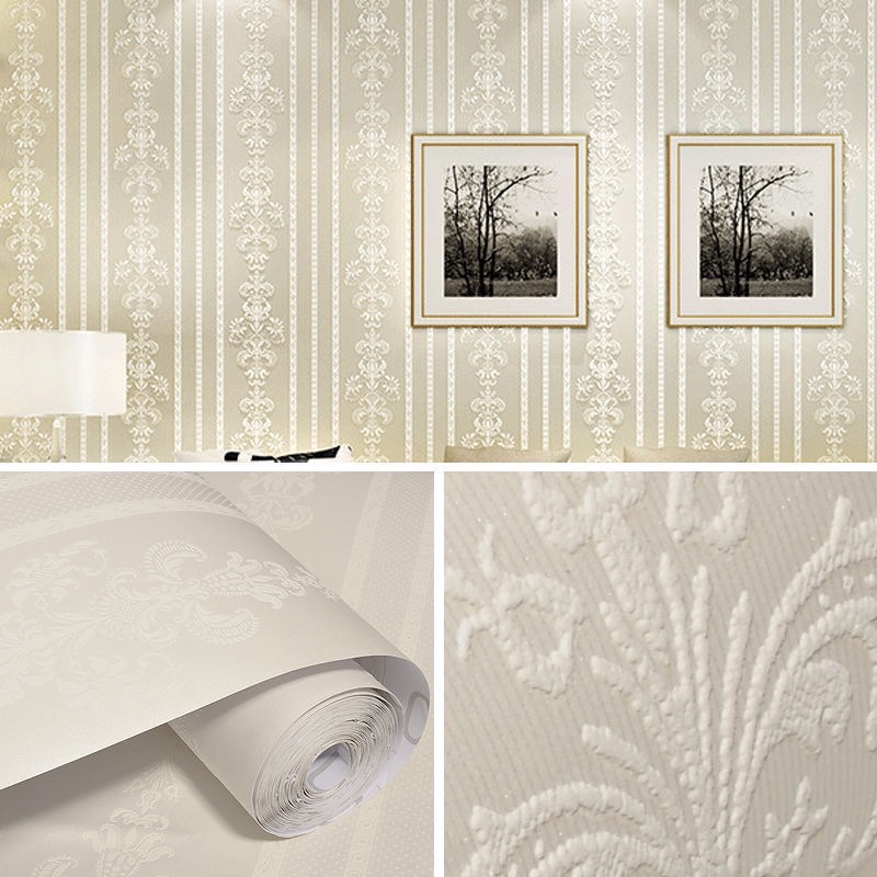 Self-adhesive wallpaper, modern thickened non-woven fabric wallpaper, living room TV background, 3d stereoscopic bedroom, warm wall stickers, paper factory details Picture