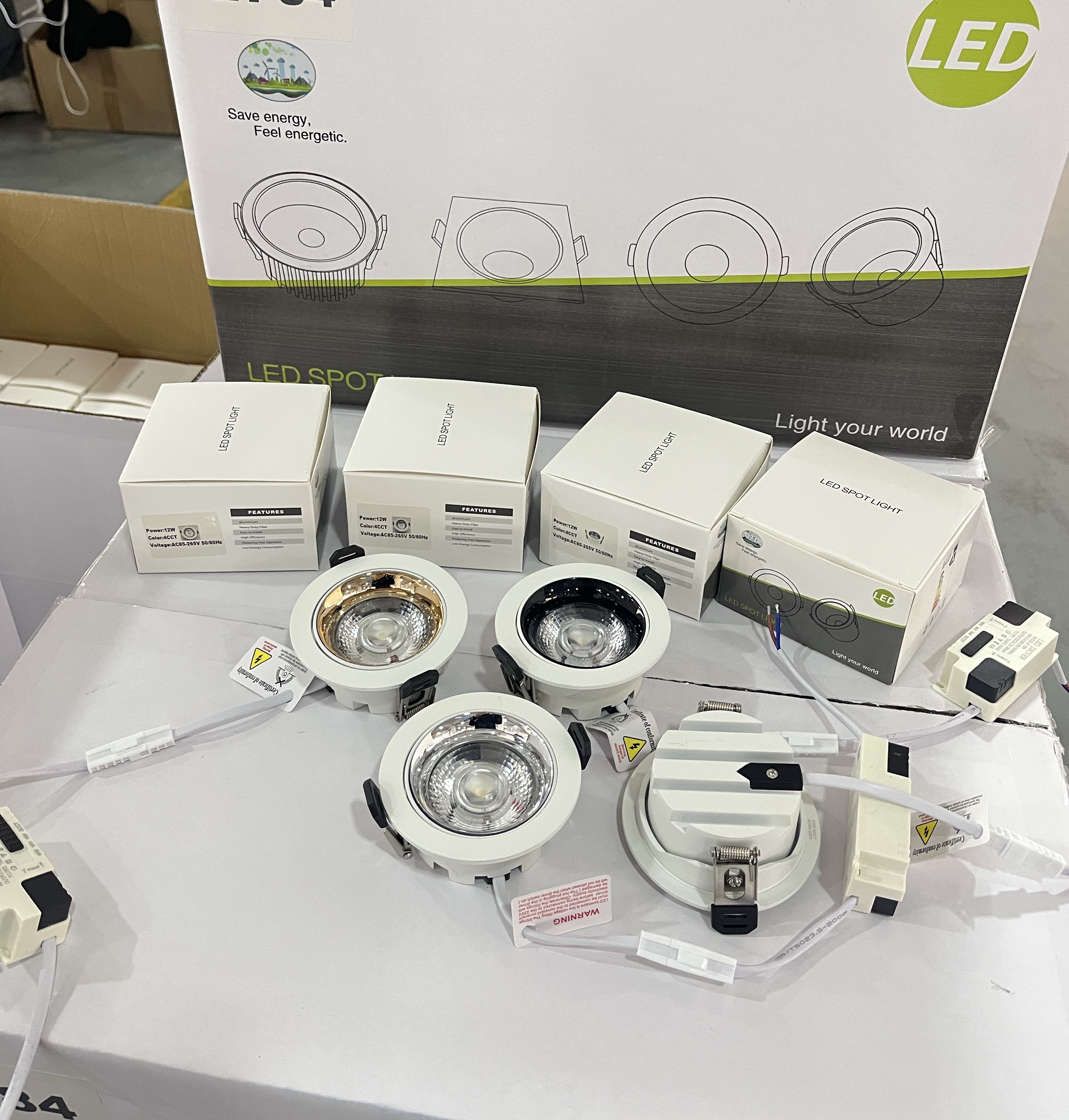 Marlboro ultra-thin LED lighting spotlights, indoor household and commercial aluminum hole lights Item Picture