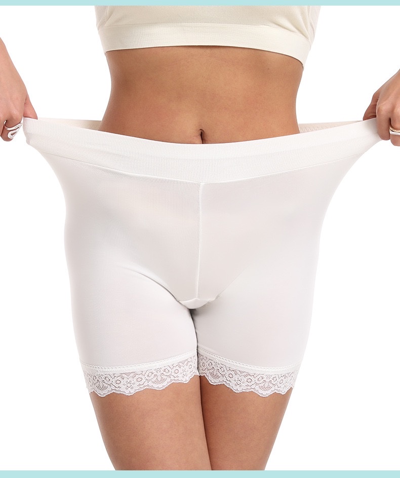 European and American cross-border large-sized safety pants, modal lace lace-trimmed tight shorts, anti-glare base layer and overweight underpants detail image 16