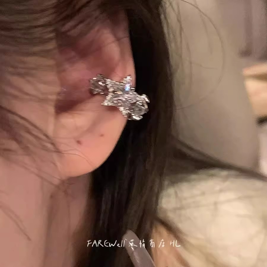 S925 Silver Needle Exquisite Super Sparkling Zircon earrings, women's light luxury and high-end style, trendy and versatile ear accessories Specification image
