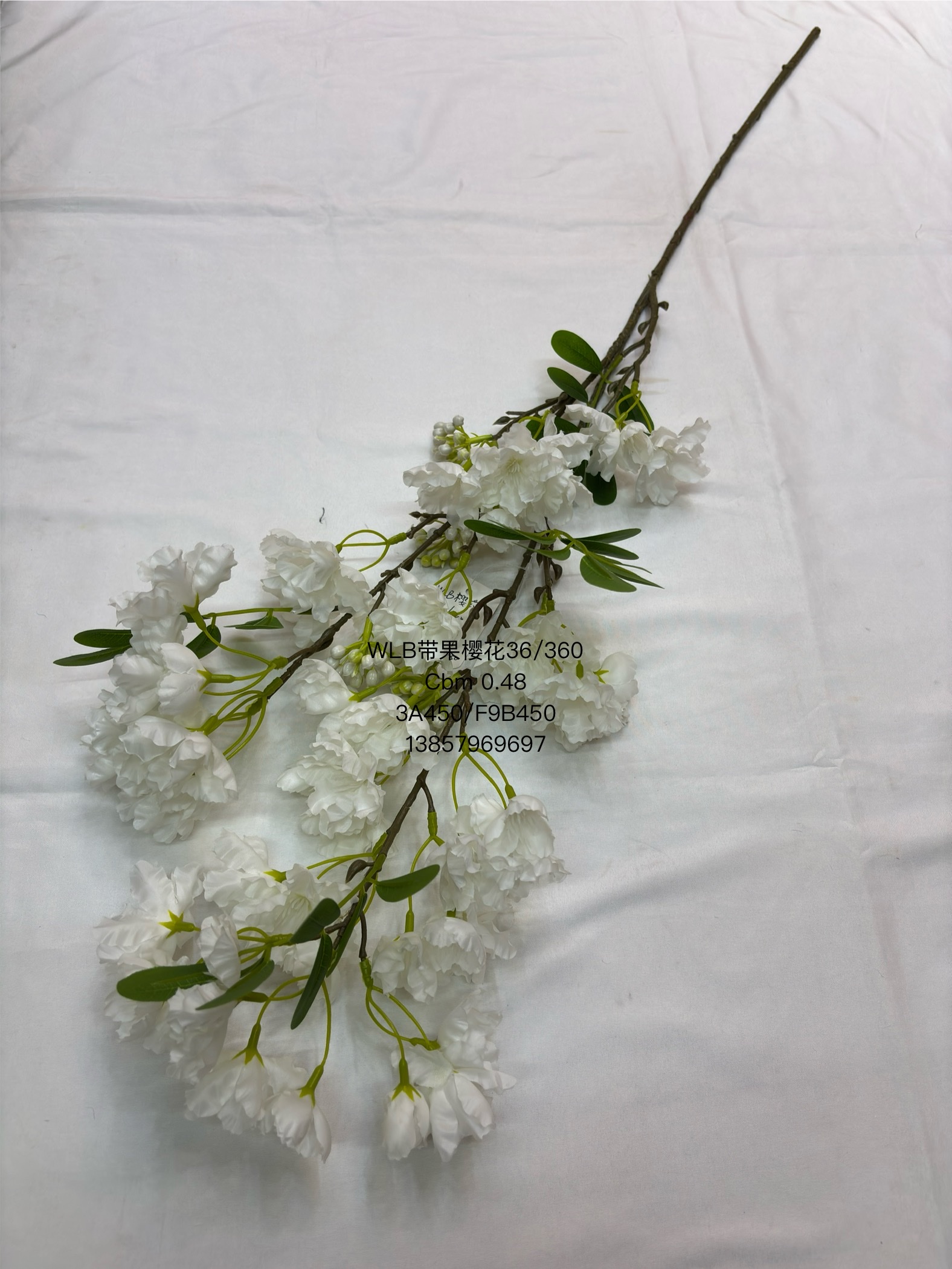 Amazon simulation peach blossoms, pear blossoms, Chinese long-branch cherry blossoms, Zen mountain cherry blossoms, wedding window store decoration, tree landscaping, simulation flowers and artificial flowers details Picture