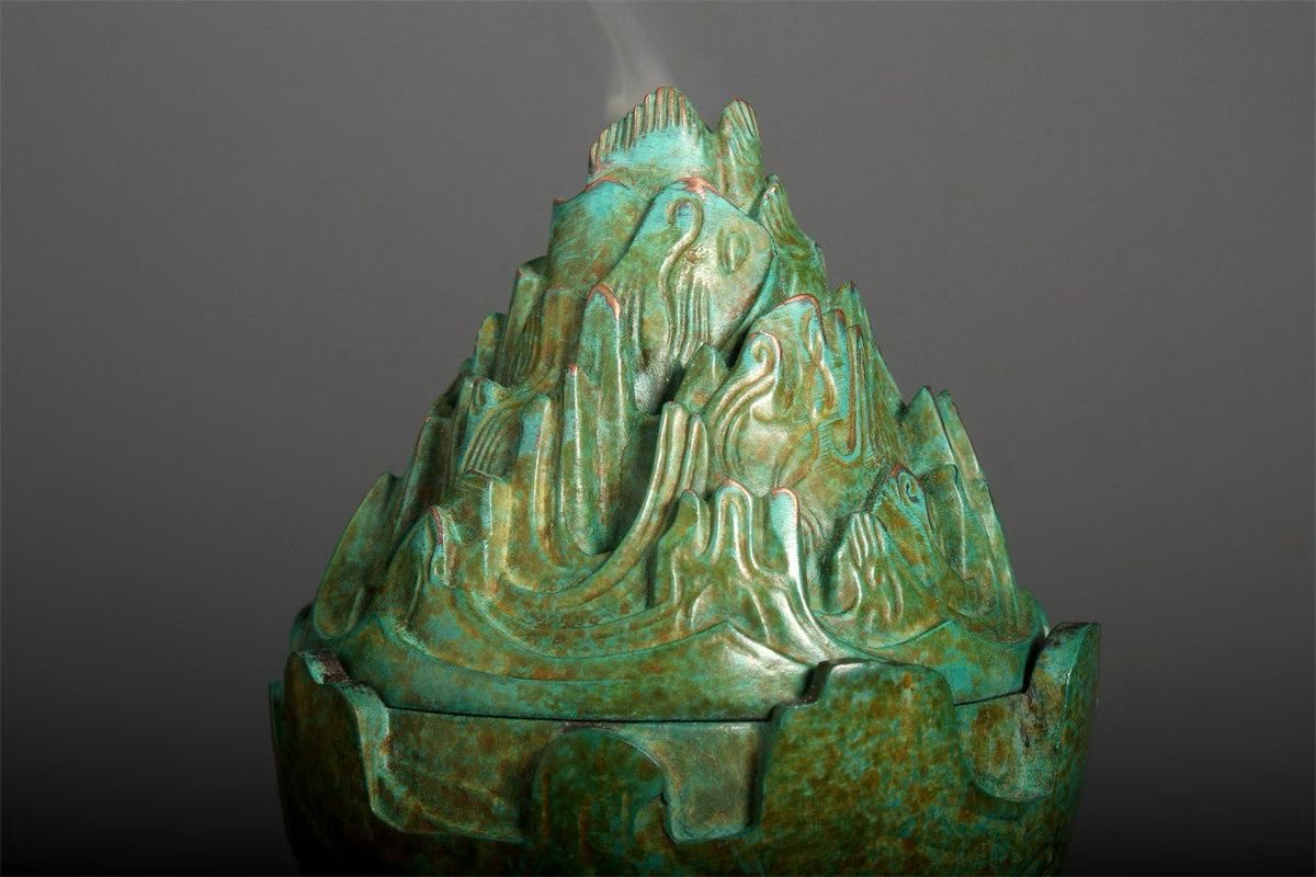 铜香炉，博山炉，沉香，檀香炉盘香炉卧香炉香插倒流香中东香炉香炉香薰炉带香插的线香盒线香盘香中东香炉合金香炉详情图9