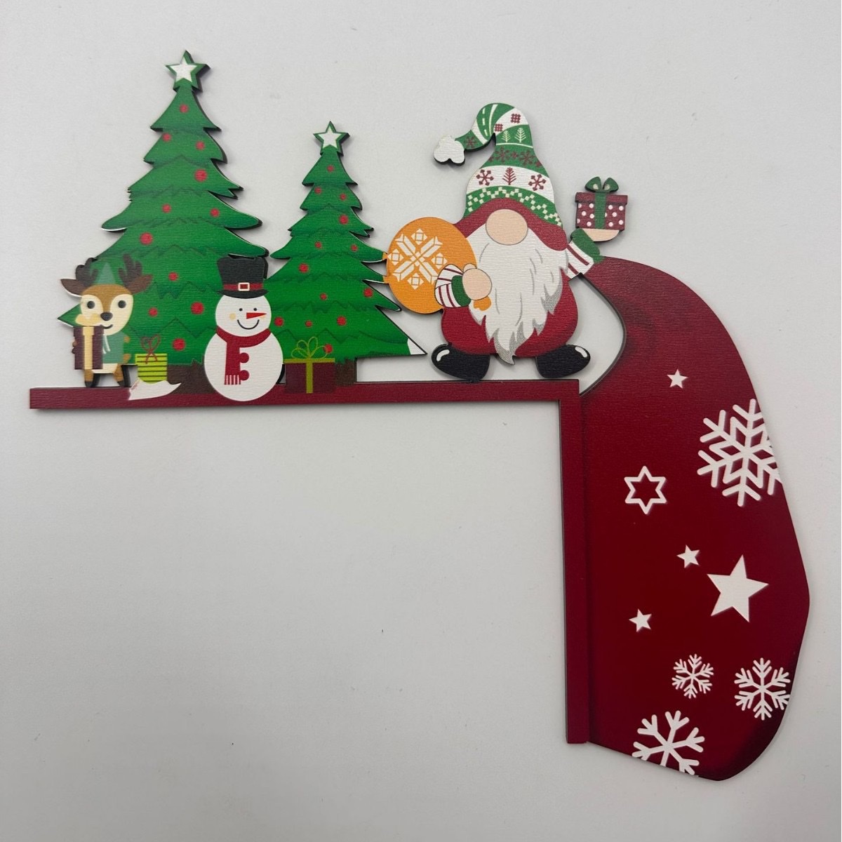 Cross-border creative Christmas wooden door frame corner decoration, festive atmosphere at the door corner arrangement, snowman hat Santa Claus Application Scenario
