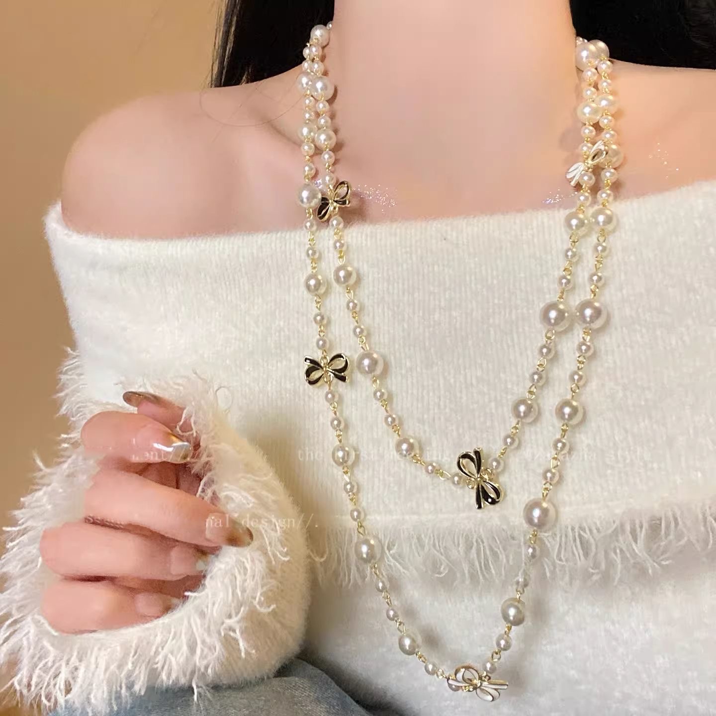 宋锦新款男生配饰项链搭扣挂饰品女长款简约