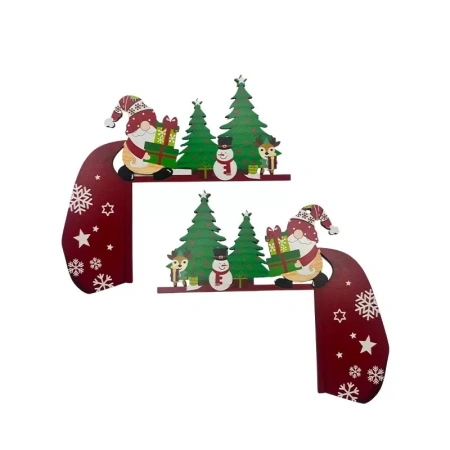 Cross-border creative Christmas wooden door frame corner decoration, festive atmosphere at the door corner arrangement, snowman hat Santa Claus Cross-border creative Christmas wooden door frame corner decoration, festive atmosphere at the door corner arrangement, snowman hat Santa Claus