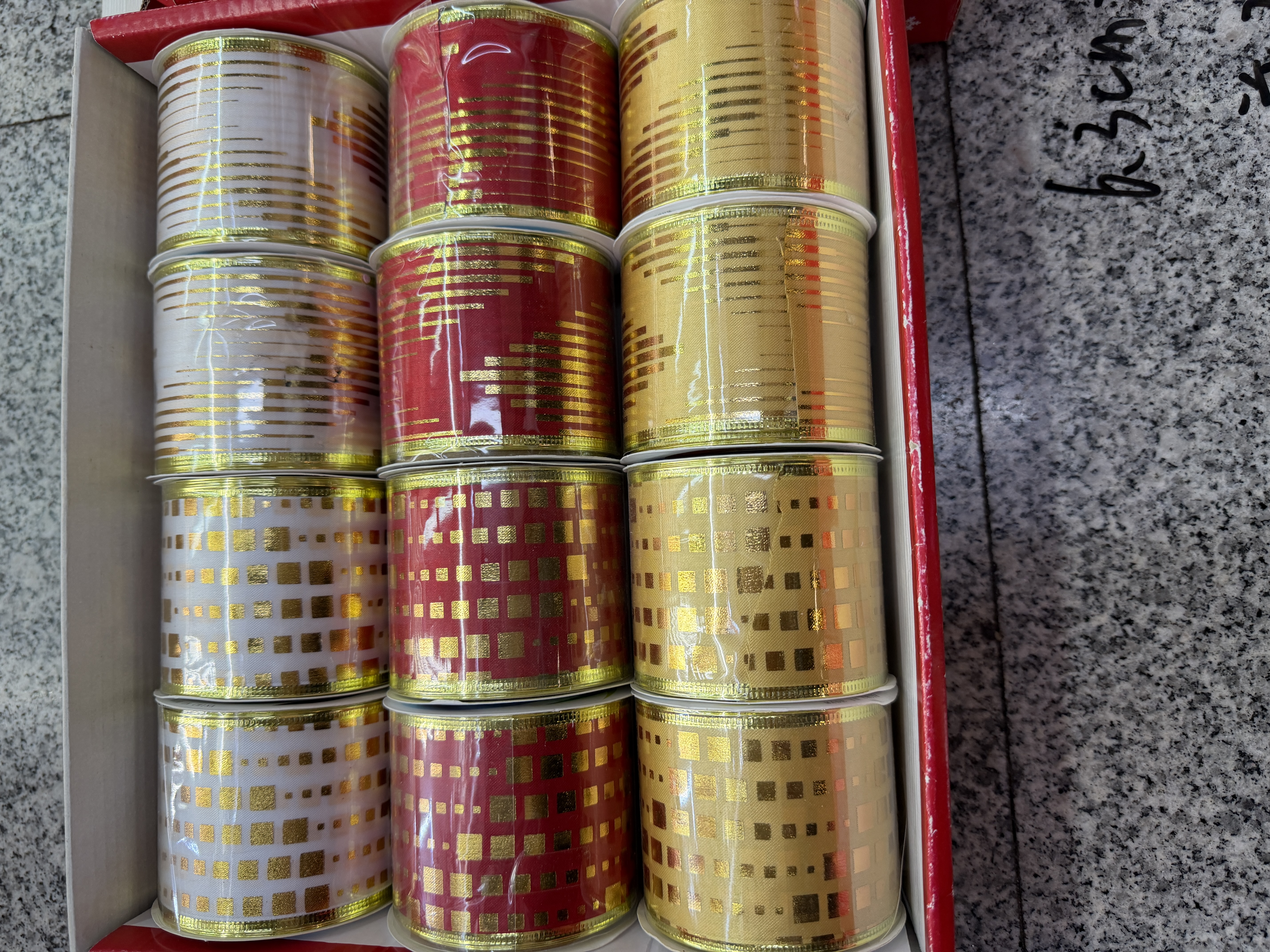 Light gold gift ribbons, jacquard woven ribbons, ribbon gift box decorative items thumbnail