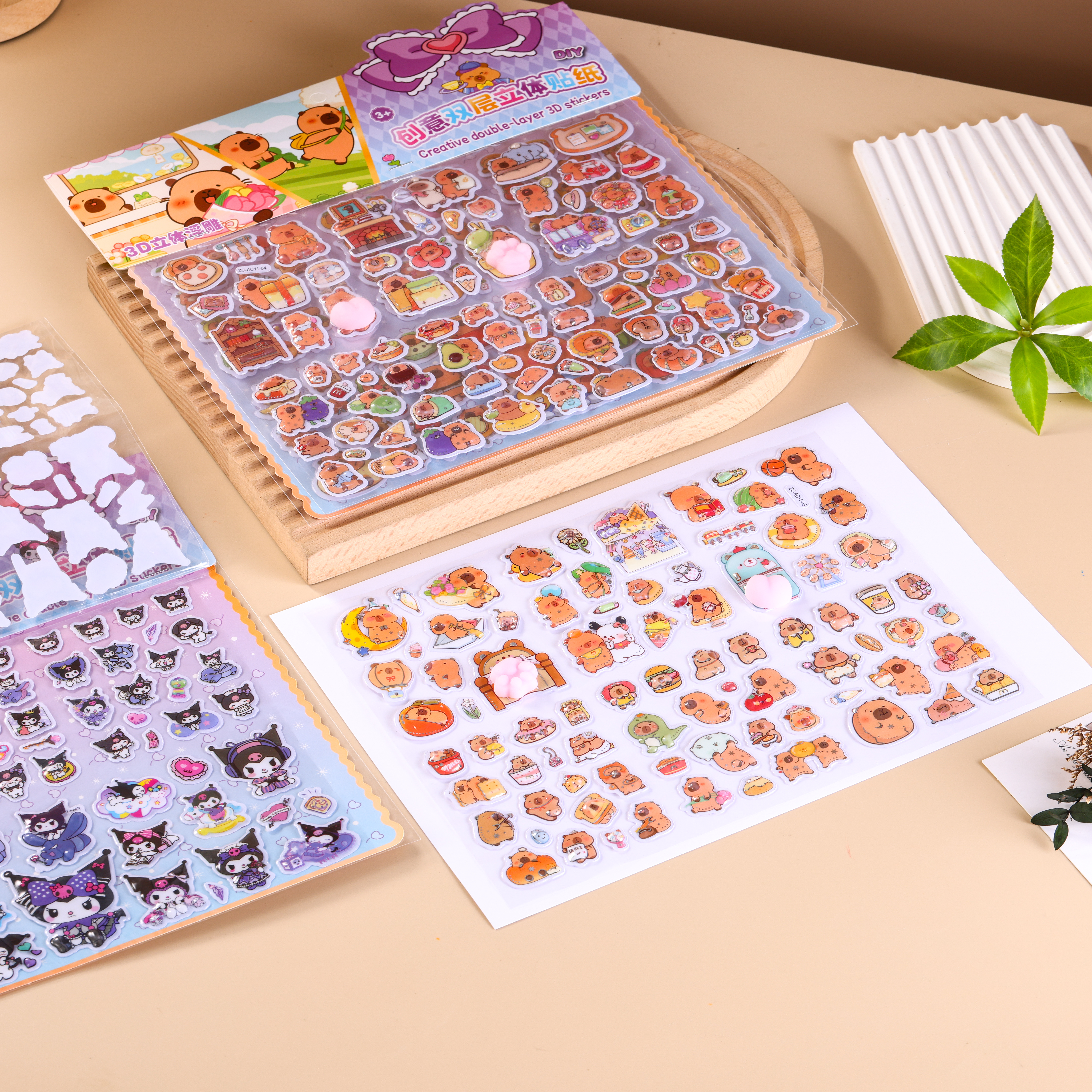 ZC-AC11双层立体贴纸 浮雕立体贴纸 PP桃 猫爪详情图4