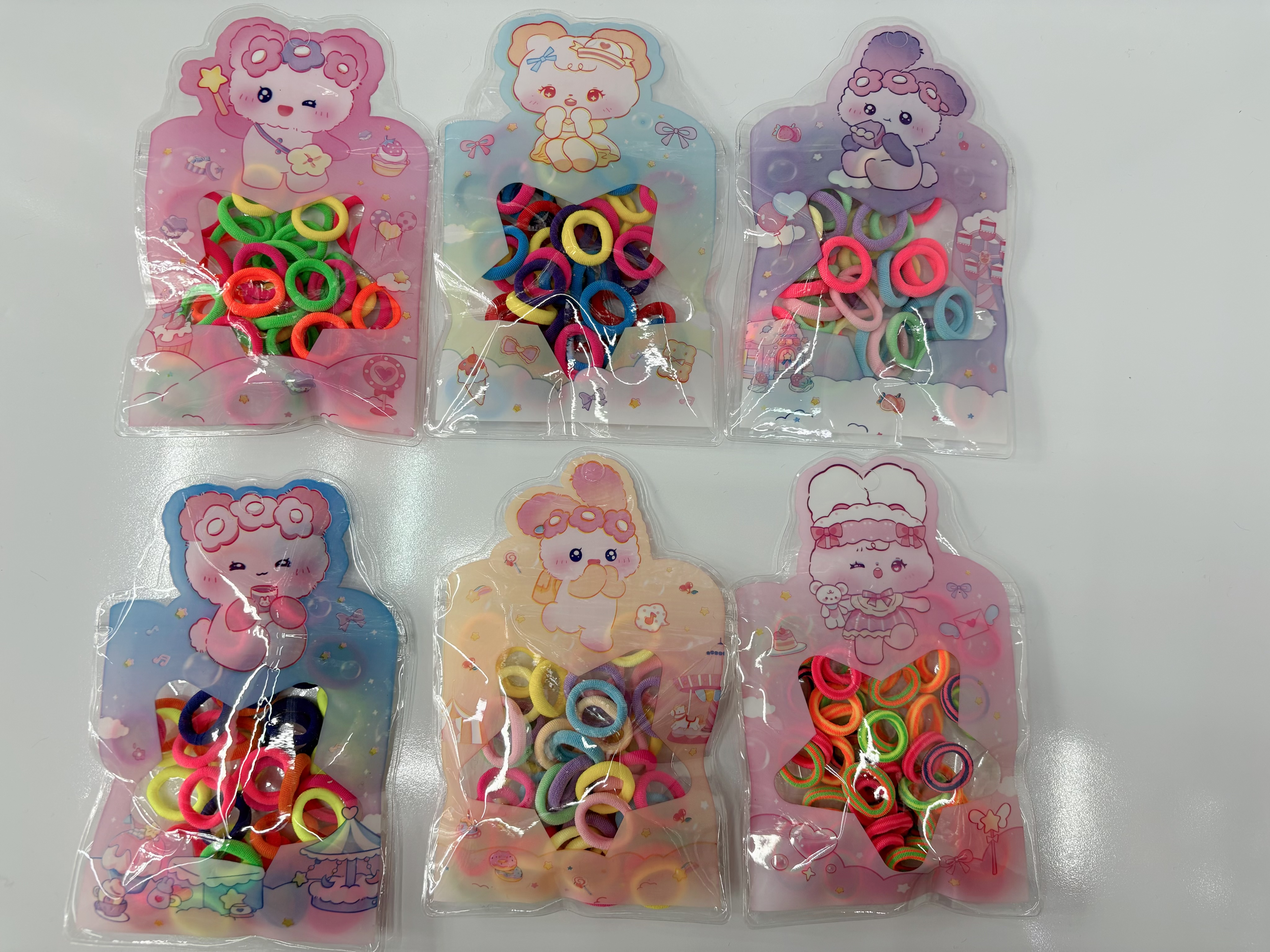 Factory direct supply, specialized export, foreign trade children's towel rings, hair ties, cartoon children's hair accessories, 2026 new style, 50-piece set full figure