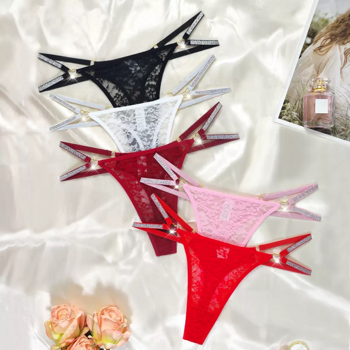 Thong women's see-through sexy underwear Open-crotch pajamas sexy underwear Thong women's see-through sexy underwear thong detail image 2