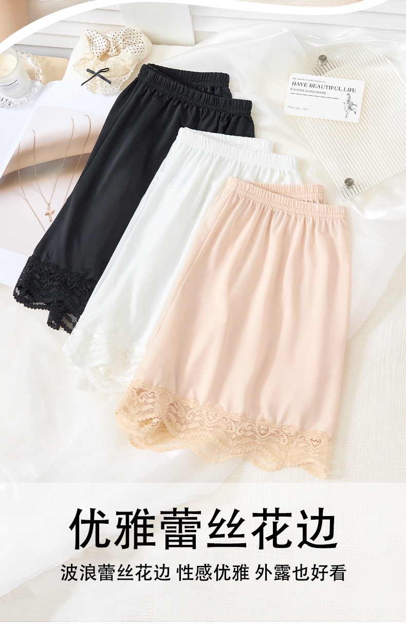 Spring and summer's new loose lace safety pants are paired with anti-glare ice silk breathable mid-waist shorts and non-rolled-up 3/4 pants detail image 2