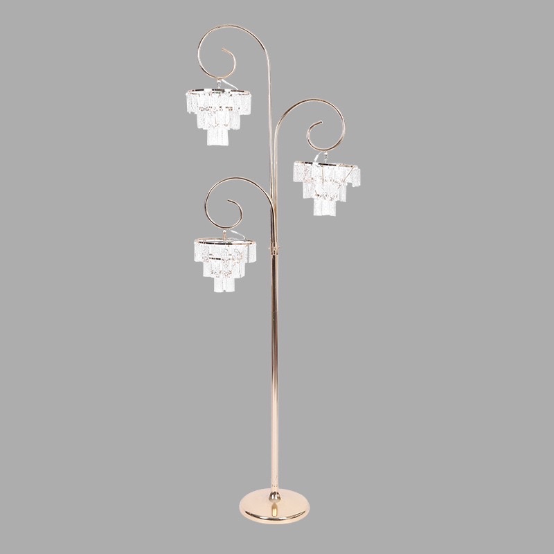 Wedding props: Iron art three-head crystal road guide lights, wedding hall stage decoration, illuminated ornaments, road guide lights Specification image