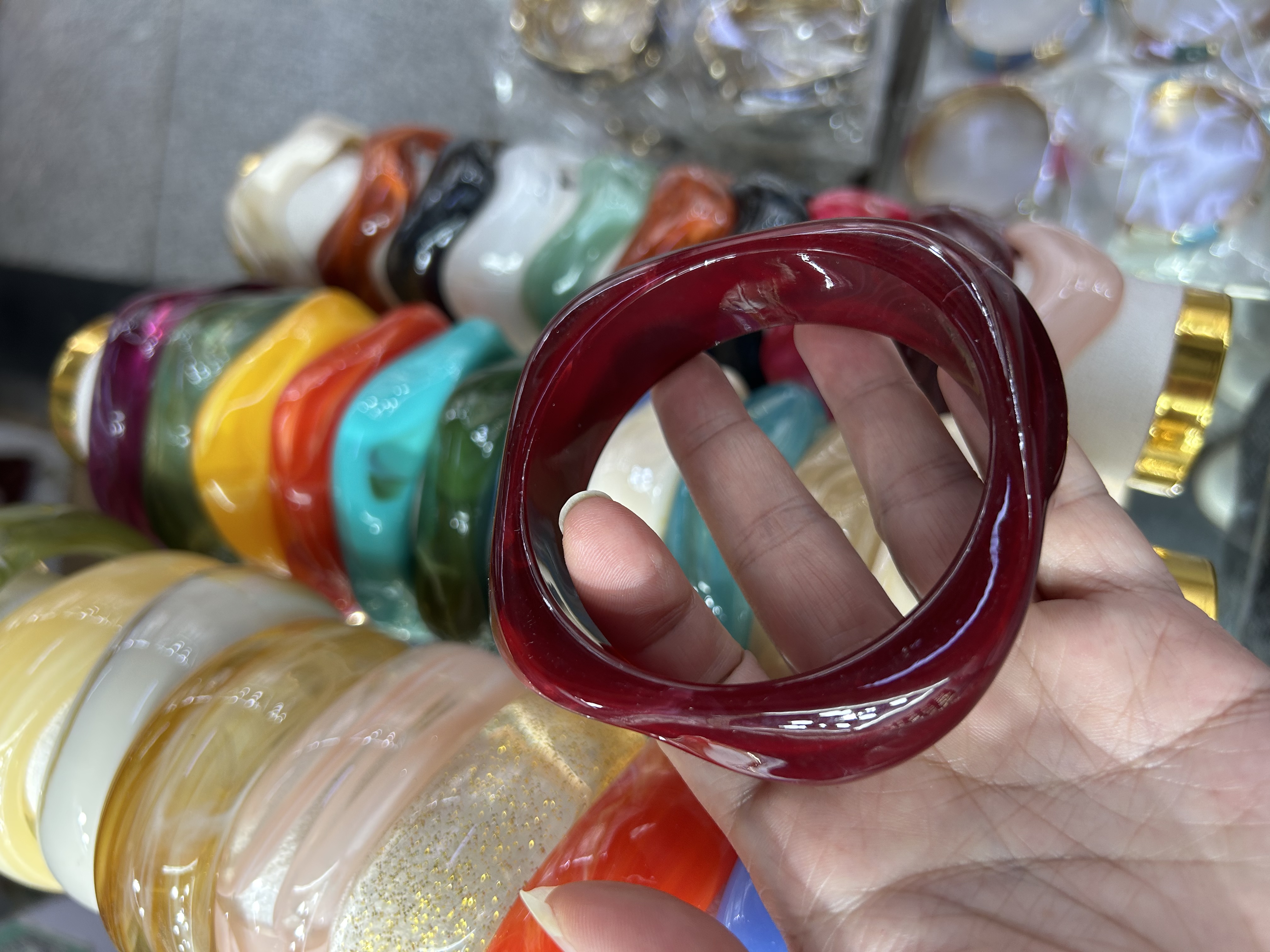 树脂铭心饰品铜微镶不规则手链女款水晶能量手串详情图5