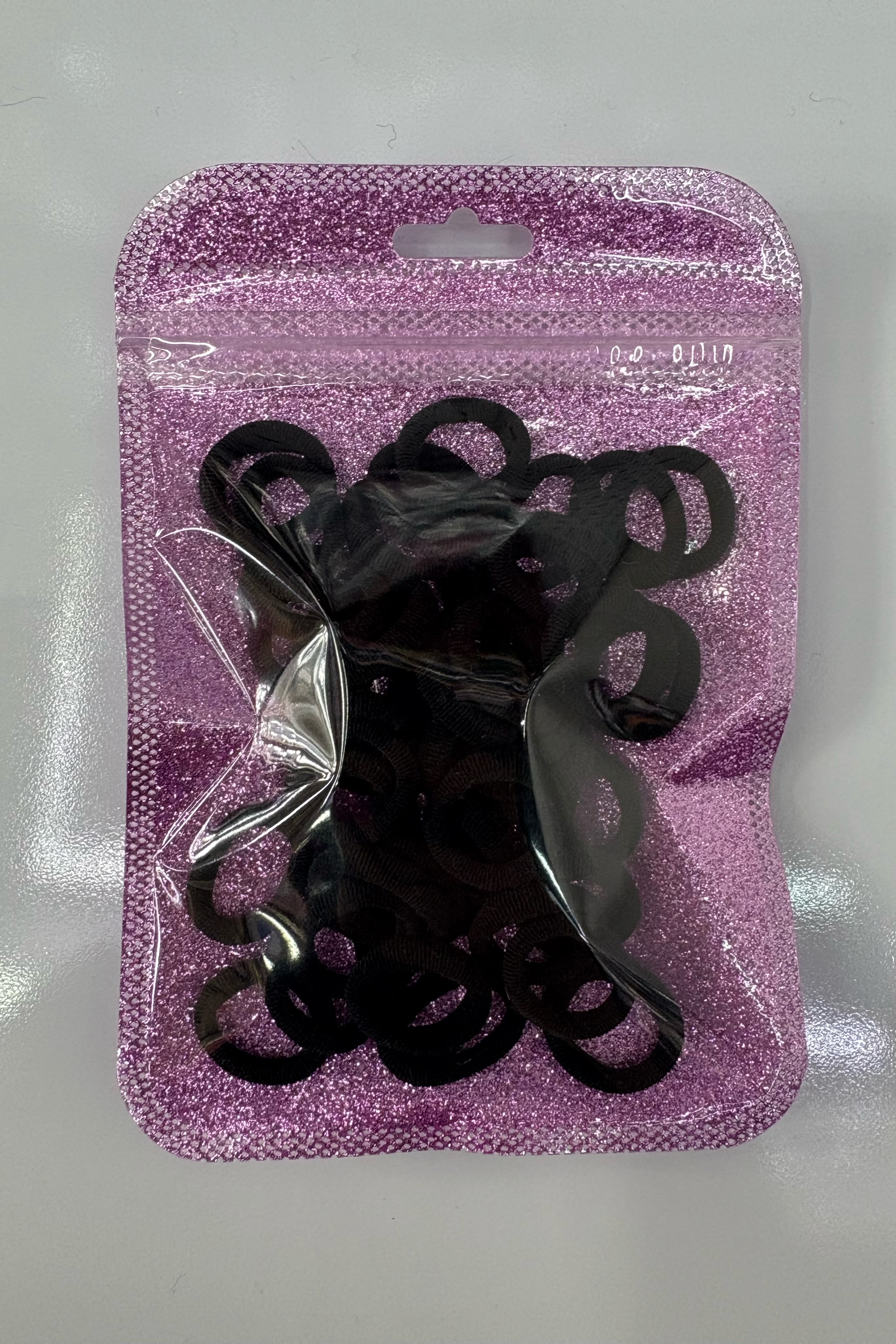 工厂直供外贸儿童毛巾圈2.5新款50个装亮晶晶包装头绳毛巾圈详情图5