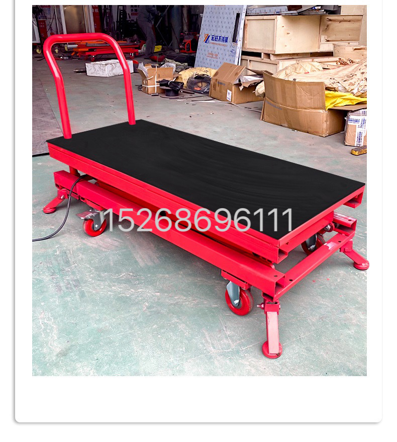 Automatic lifting horse stool, electric lifting platform, folding mobile workbench, hydraulic load-bearing flat trolley, hydraulic lift detail image 15