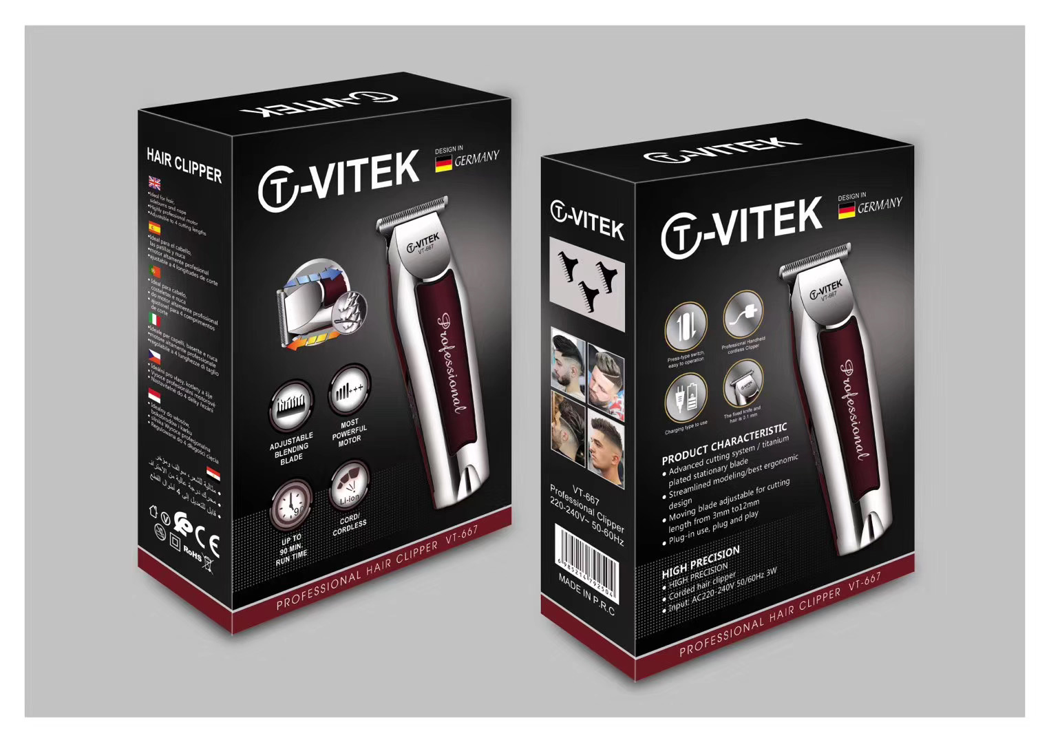 T-VITEK理发器电推剪家用手持油头剪