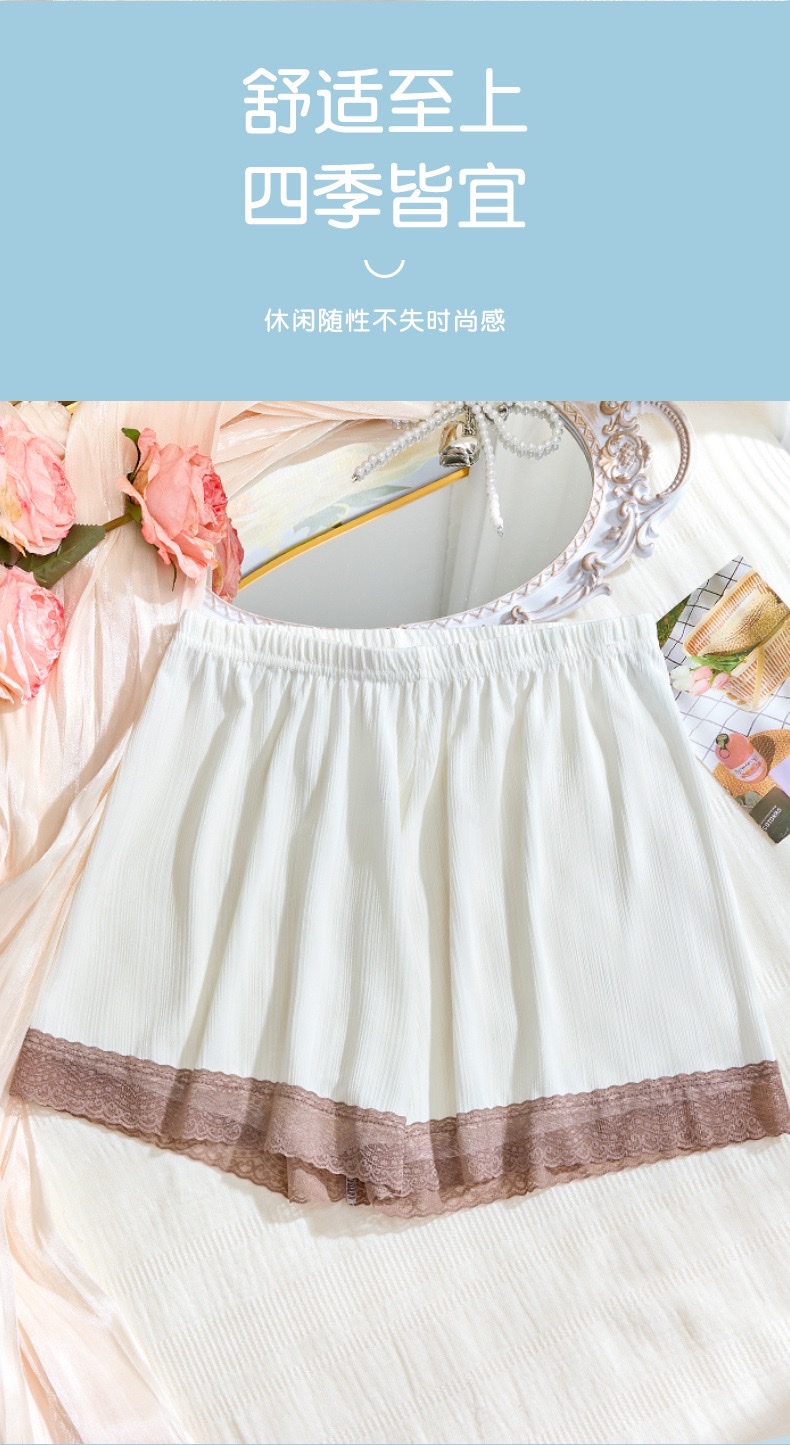 Ice silk safety pants for women to prevent exposure can be worn outside. They are loose and thin summer home shorts with no curled edges as a base layer detail image 9