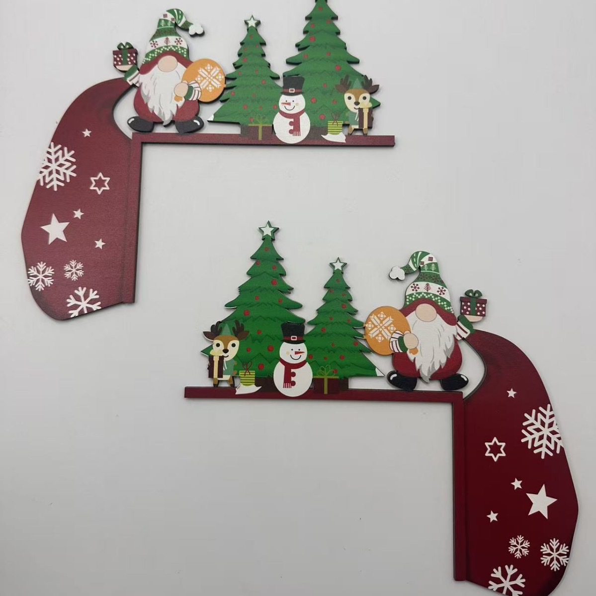 跨境创意圣诞节木质门框拐角装饰门角节日氛围布置雪人帽子圣诞老人详情图15