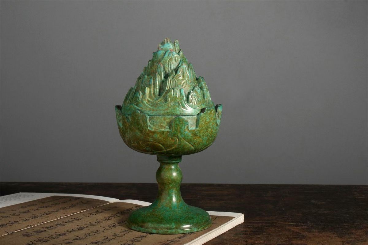 铜香炉，博山炉，沉香，檀香炉盘香炉卧香炉香插倒流香中东香炉香炉香薰炉带香插的线香盒线香盘香中东香炉合金香炉细节图