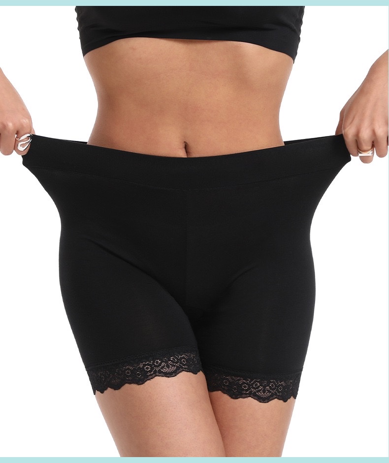 European and American cross-border large-sized safety pants, modal lace lace-trimmed tight shorts, anti-glare base layer and overweight underpants detail image 9