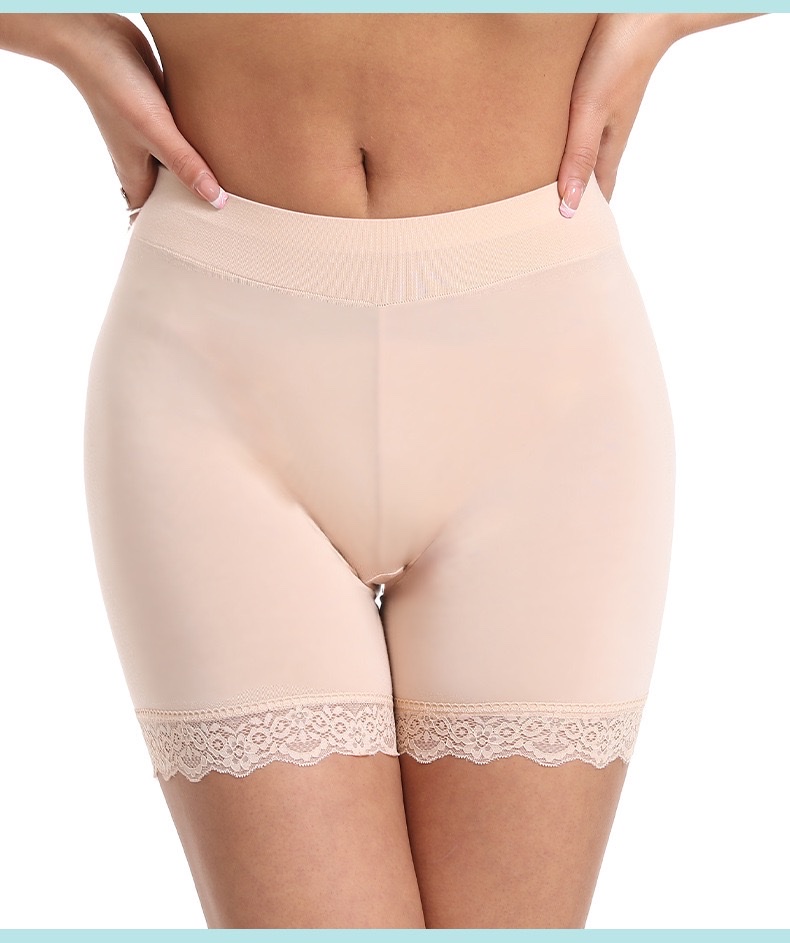 European and American cross-border large-sized safety pants, modal lace lace-trimmed tight shorts, anti-glare base layer and overweight underpants detail image 12