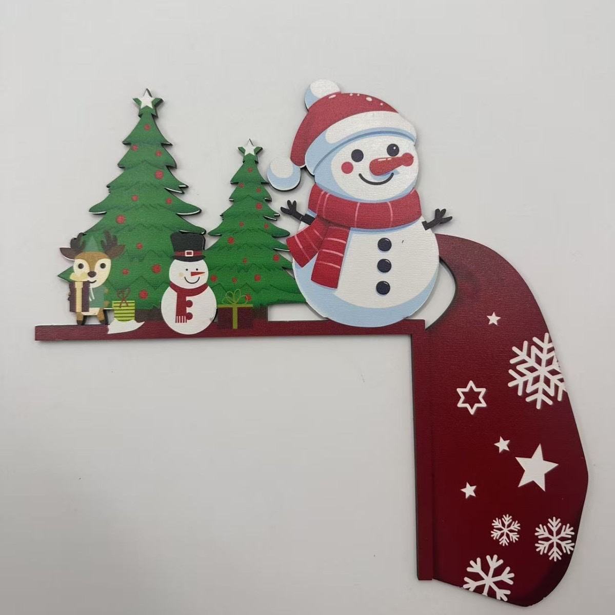 跨境创意圣诞节木质门框拐角装饰门角节日氛围布置雪人帽子圣诞老人详情图4