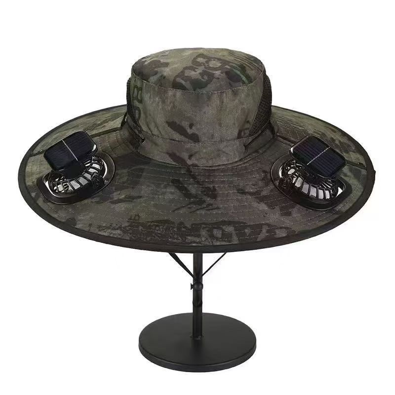 太阳能风扇帽子户外散热帽户外钓鱼遮阳散热风扇帽详情图5