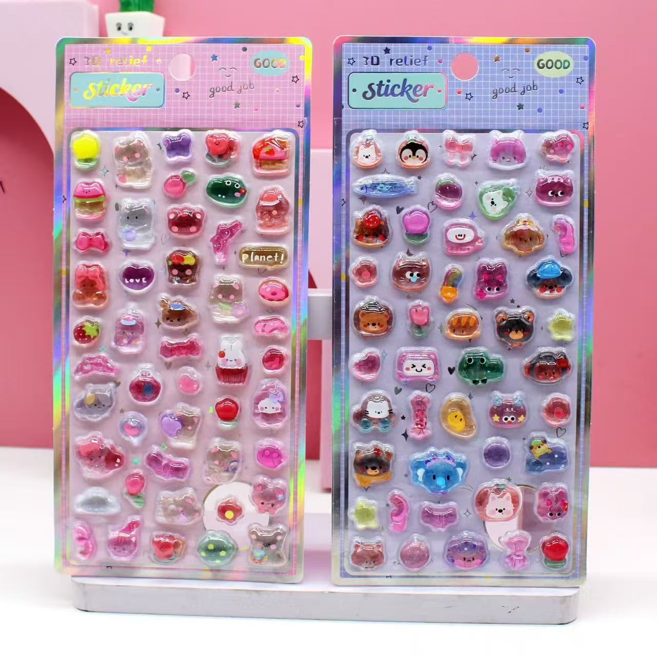 3D浮雕卡通手账换装贴纸3D立体贴纸