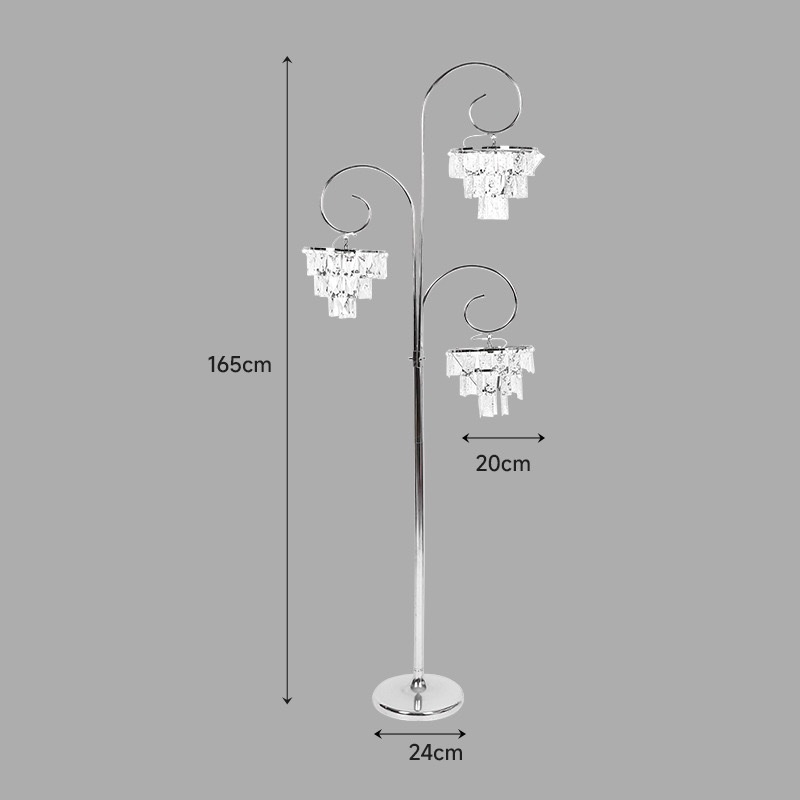 Wedding props: Iron art three-head crystal road guide lights, wedding hall stage decoration, illuminated ornaments, road guide lights Application Scenario