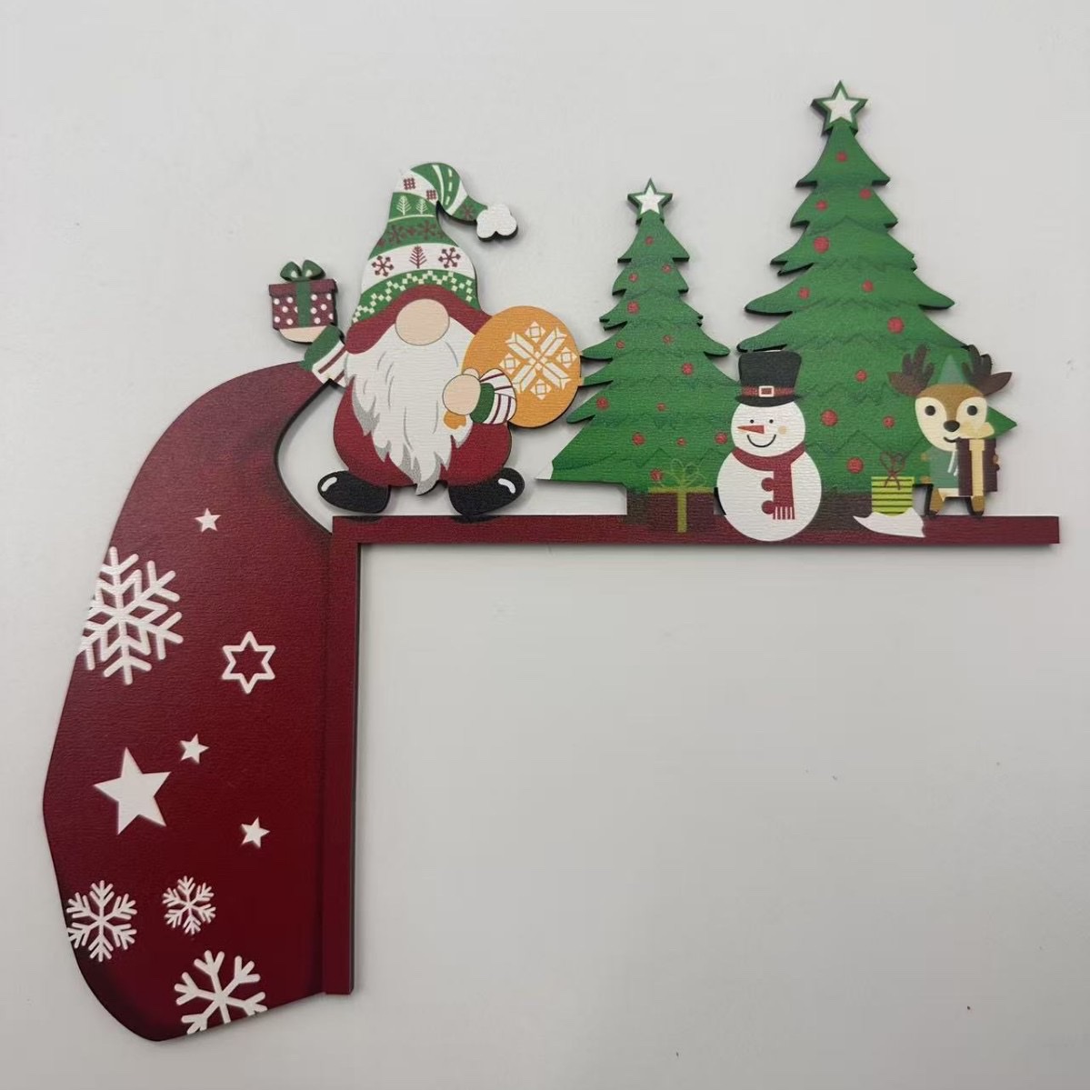 跨境创意圣诞节木质门框拐角装饰门角节日氛围布置雪人帽子圣诞老人详情图10